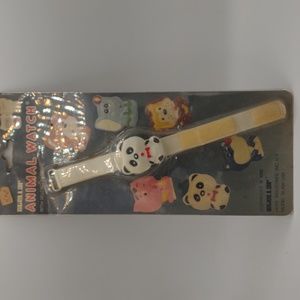 Vintage kids animal LCD watch Stellar panda bear 1985 rare Hong Kong